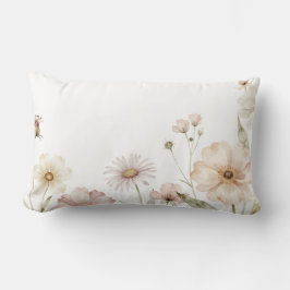 Almofada Lombar Soft Wildflower Border Watercolor Background