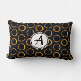 Almofada Lombar Solar Eclipse Mid-Century Modern Black & Gold
