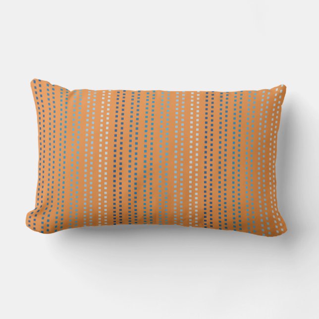 Almofada Lombar Sombras de Azul com Cor de Fundo Alterável (Frente)