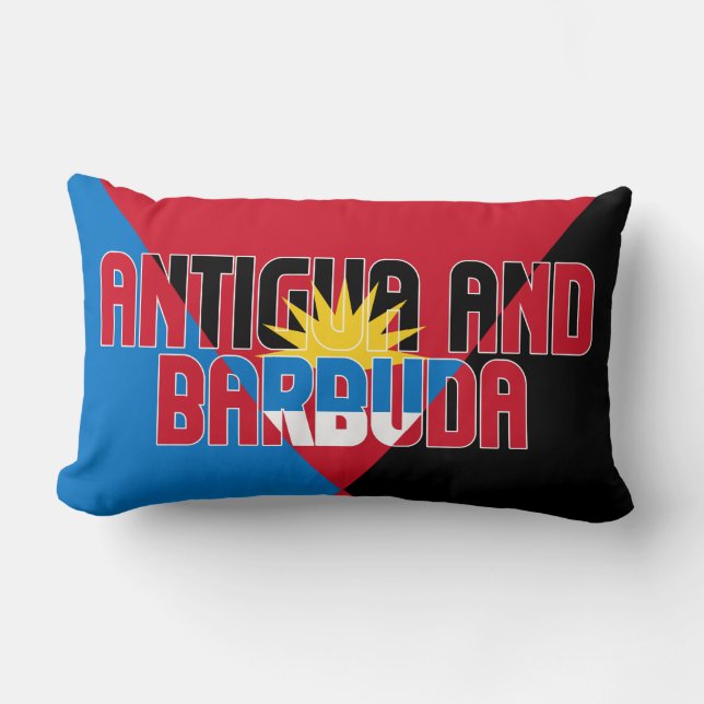 Almofada Lombar Sonho em cor com Antígua e Barbuda (Frente)