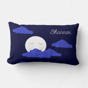 Almofada Lombar Sorriso de lua cheia com nuvens: