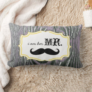 Almofada Lombar Sou o Travesseiro do bigode Lavanda de madeira ant