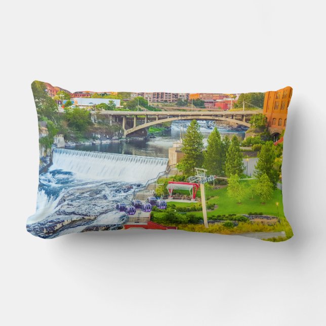 Almofada Lombar Spokane Falls Travesseiro decorativo de Washington (Frente)