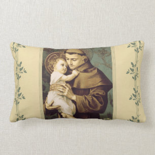 Almofada Lombar St Anthony de Pádua com bebê Jesus