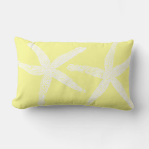 Almofada Lombar Starfish Branco Pastel Amarelo Sunshine Praia Lega