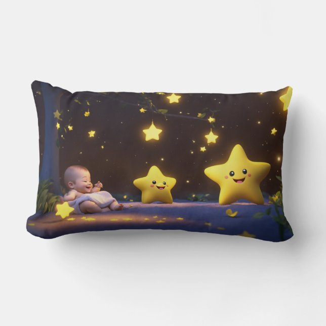 Almofada Lombar Starlit Dreams: Travesseiros Whimsical para Crianç (Frente)