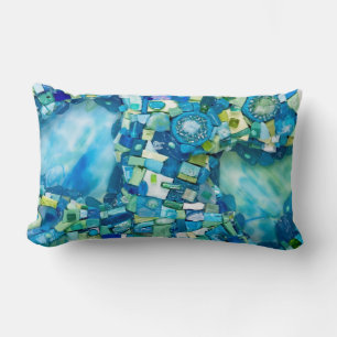 Almofada Lombar Stream of Life Mixed Media Mosaic