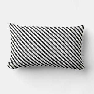 Almofada Lombar Striped (Preto e Branco)   Diagonal) Qualquer Tama