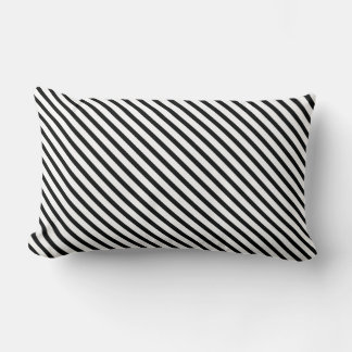 Almofada Lombar Striped (Preto e Branco) | Diagonal) Qualquer Tama