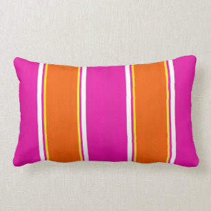 Almofada Lombar Stripes de Cabana Laranja Rosa Quente
