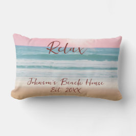 Almofada Lombar Summer Beach Design Cria sua própria família perso
