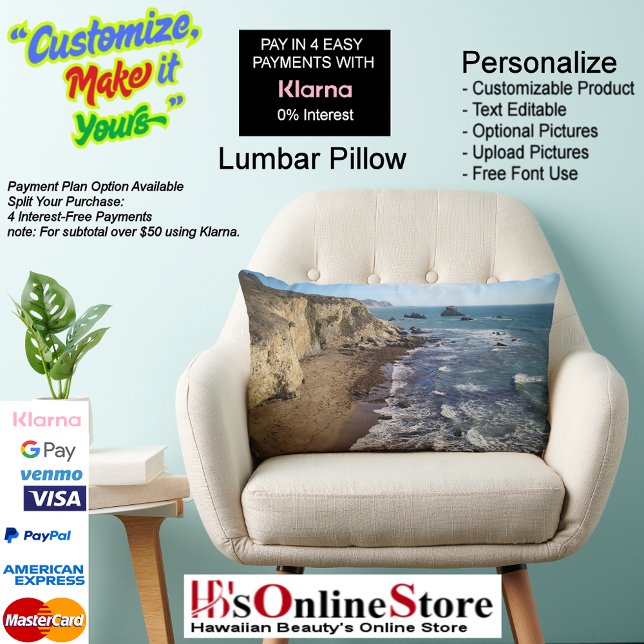 Almofada Lombar Sunset Beach Polyester Lumbar Travesseiro 28 (Sunset Beach Polyester Lumbar Pillow 28.)