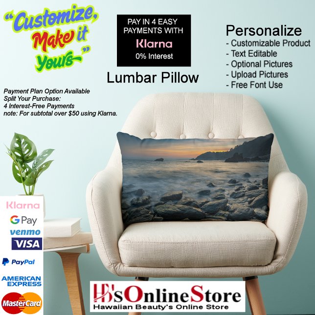 Almofada Lombar Sunset Beach Polyester Lumbar Travesseiro 36 (Sunset Beach Polyester Lumbar Pillow 36.
)