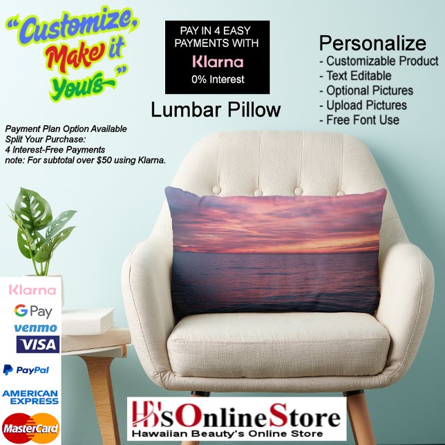 Almofada Lombar Sunset Beach Polyester Lumbar Travesseiro 49 (Sunset Beach Polyester Lumbar Pillow 49.)