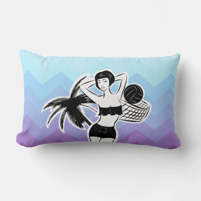 Almofada Lombar Sunset Resort Chevron Impressão (Frente)