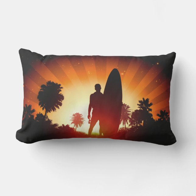 Almofada Lombar Surfer Sunset travesseiros decorativos (Frente)