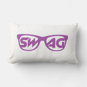 Almofada Lombar Swag 2 Travesseiro púrpura e branco lateral
