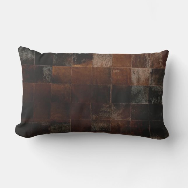 Almofada Lombar Tan Cowhide Impressão Cushion (Frente)