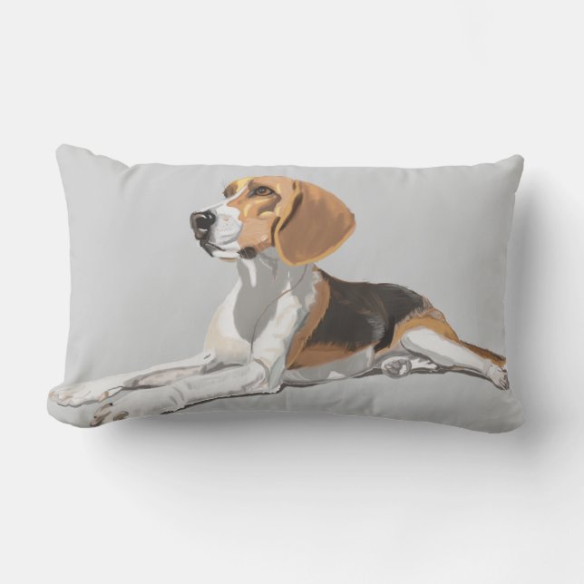 Almofada Lombar Tan White & Black Beagle (Frente)