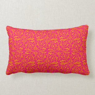 Almofada Lombar Tangerine Tango Laranja e Videiras Rosa Quente