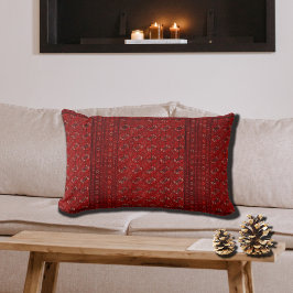 Almofada Lombar tapete oriental em travesseiro lombar vermelho