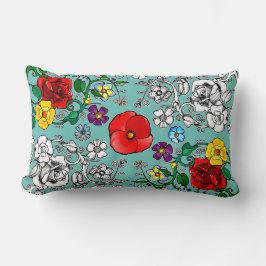 Almofada Lombar Tapis de fleurs au coquelicot