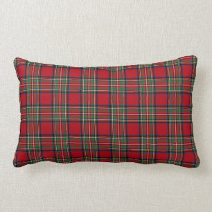 Almofada Lombar Tartan Clan Stewart Xadrez Black Red Check Pattern