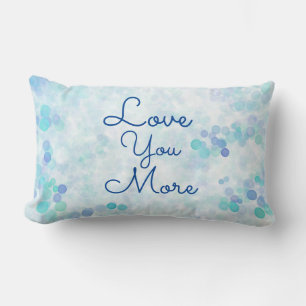 Almofada Lombar Te Amo Mais Bolhas Blue Watercolor Pillo