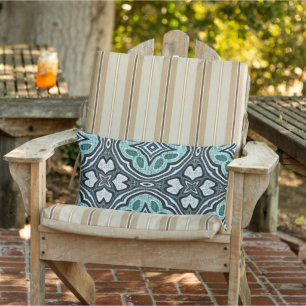 Almofada Lombar Teal Aqua Turquoise Blue Hip Orient Arte Tribal