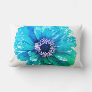 Almofada Lombar Teal Blue Daisy, flor azul-lacrimal