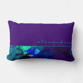 Almofada Lombar Teal Roxo e Abstrato Geométrico | Nome