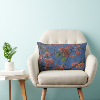 Almofada Lombar Tecido Floral, Azul