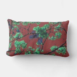 Almofada Lombar Tecido Floral, Vermelho