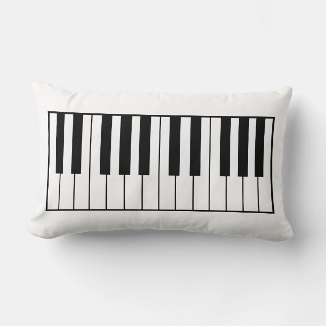 Almofada Lombar Teclas Black/White Music Piano (Frente)