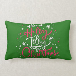 Almofada Lombar Tenha Um Natal Holly Jolly