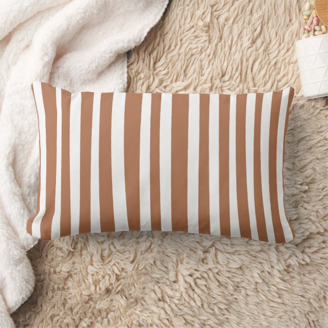 Almofada Lombar Terracotta Modern Stripes Minimalist  (Cobertor)