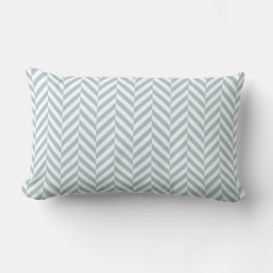 Almofada Lombar Teste padrão branco azul de Herringbone