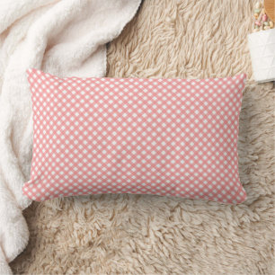 Almofada Lombar Teste padrão cor-de-rosa coral do guingão