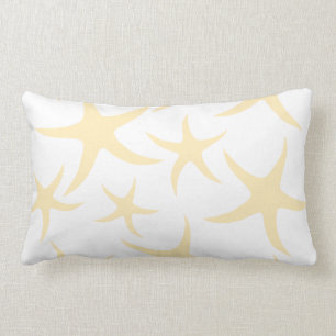 Almofada Lombar Teste padrão da estrela do mar em amarelo Pastel