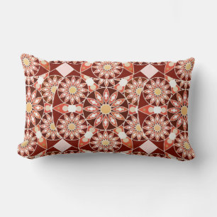 Almofada Lombar Teste padrão da mandala, marrom, oxidação, tan,