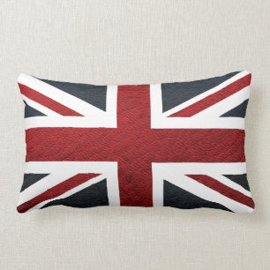 Almofada Lombar Teste padrão de couro Union Jack Ingleses da