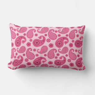 Almofada Lombar Teste padrão de Paisley, cor-de-rosa coral Pastel