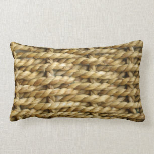 Almofada Lombar Teste padrão de weave de cesta do sisal