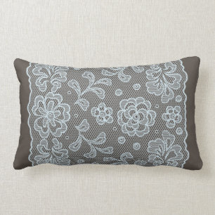 Almofada Lombar Teste padrão do laço, vintage 6 da flor