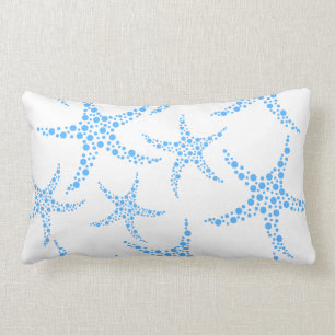Almofada Lombar Teste padrão Dotty da estrela do mar em azul e em