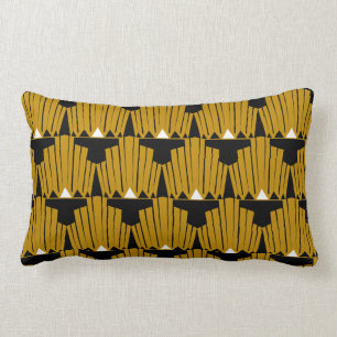 Almofada Lombar Teste padrão Dourado do art deco