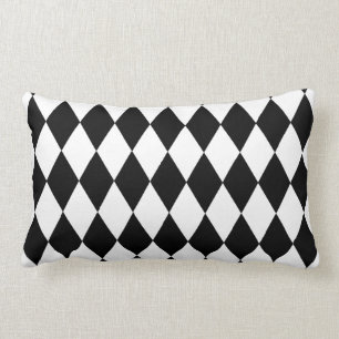 Almofada Lombar Teste padrão preto e branco do Harlequin