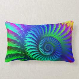 Almofada Lombar Teste padrão psicadélico do azul do Fractal