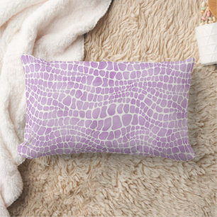Almofada Lombar Teste padrão roxo elegante da pele do crocodilo d