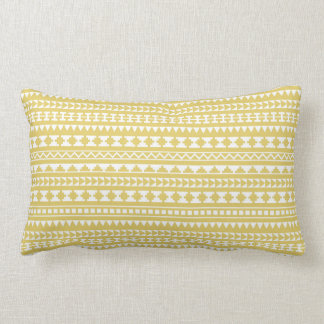 Almofada Lombar Teste padrão tribal asteca do amarelo claro da